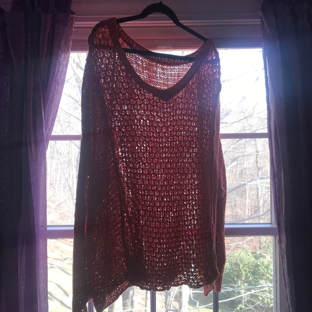 Women’s Free People Orange Crochet Sweater